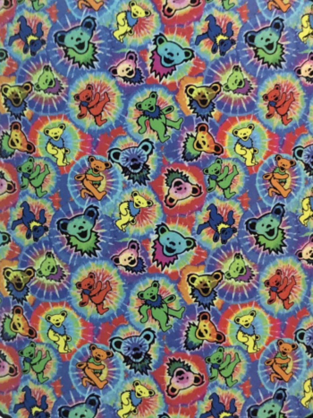 Grateful Dead Tie Dye Bears Splash Blanket ~ 50" x 60" ~ Super Soft ~ Brand New!